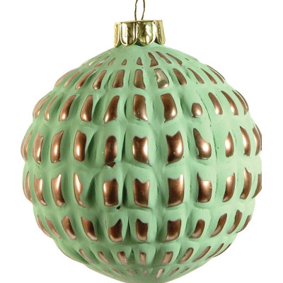 Πράσινη Γυάλινη Χριστουγεννιάτικη Μπάλα 10cm (ΣΕΤ 4 ΤΜΧ)